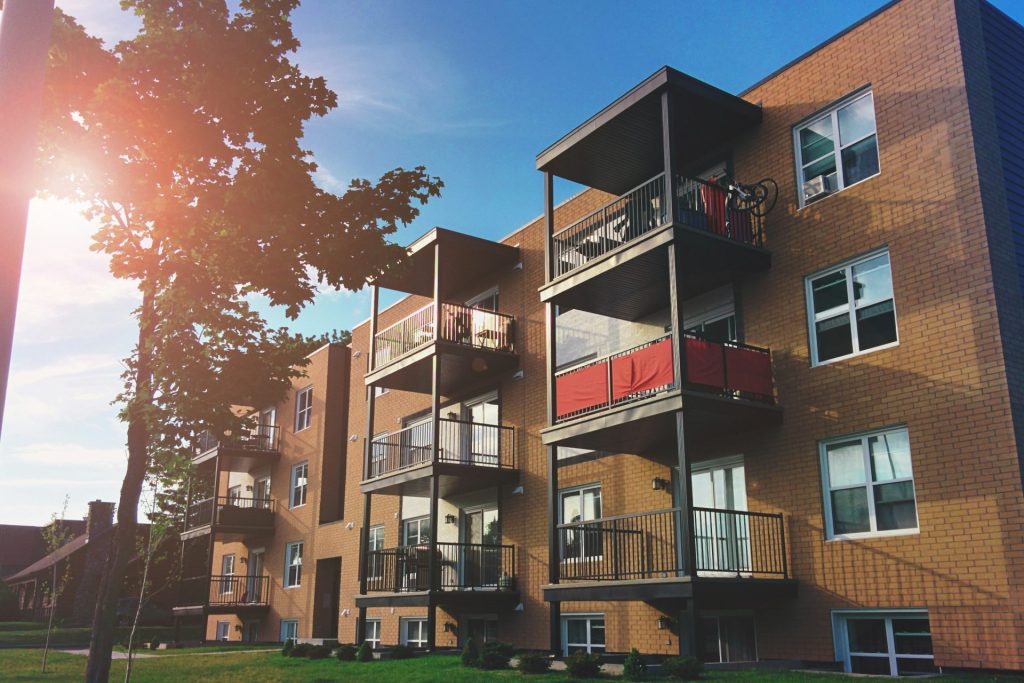 brown 4-layer bricked building
